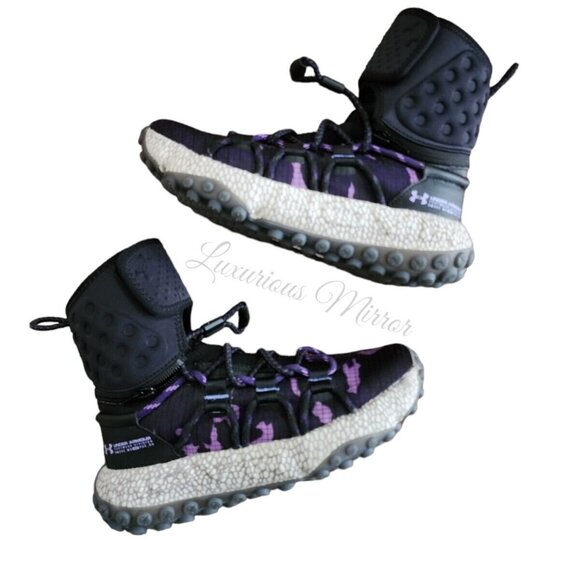 Under Armour Drawcord Fat Tire HOVR Summit Black Purple Boots Unisex Sz 3.5 M/5W - Picture 4 of 11